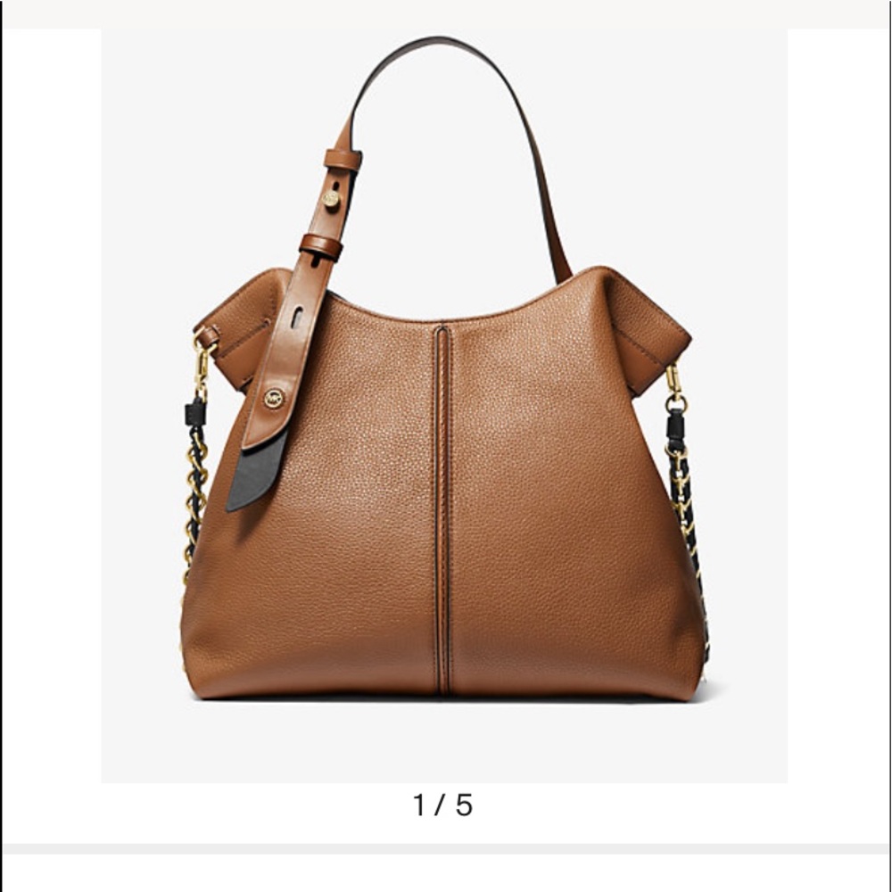 Michael Kors Leather Bag-Camel colored
